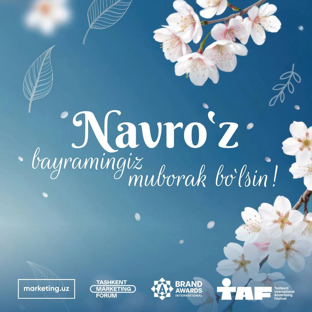 O‘zbekiston marketing uyushmasi siz, muhtaram hamkasblarni, hamkorlar va do‘stlarimizni bahor va yangilanish bayrami – Navro‘z bilan muborakbod etadi!