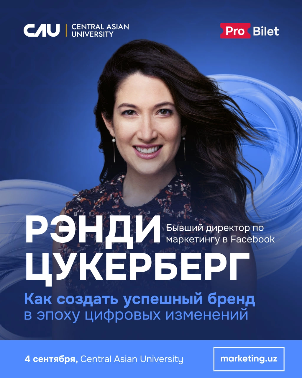 Facebook Live yaratuvchisi Rendi Tsukerberg 4-sentabr kuni Toshkentda nutq so'zlaydi.